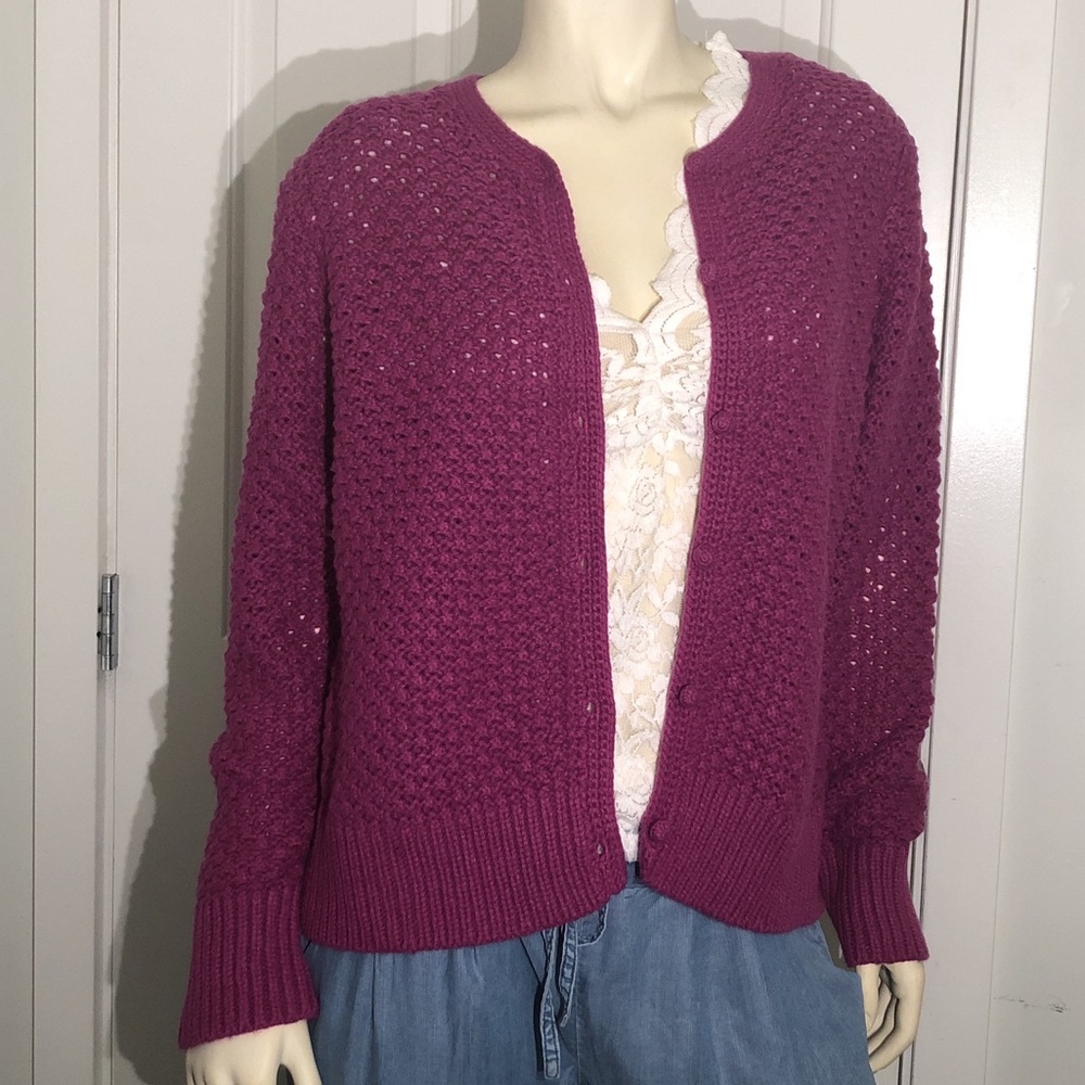 L.L Bean Wool Nylon Angora Rabbit Hair Cardigan